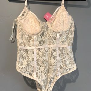 Tan lace bodysuit
